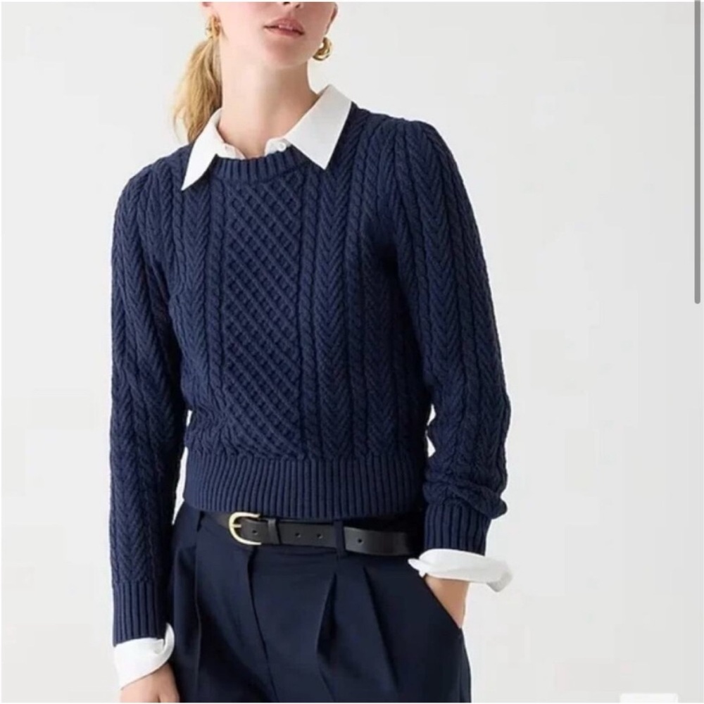 J. Crew Navy Cable Knit Sweater